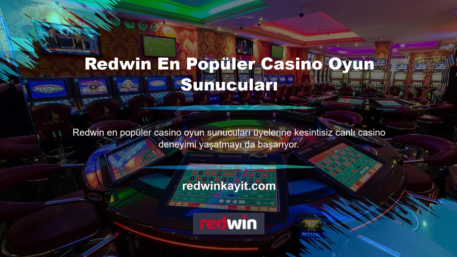 Canlı casino ziyaretçileri, Redwin üyelerinin bahis oynamalarına gerek kalmadan maçları izlemelerine olanak sağlıyor